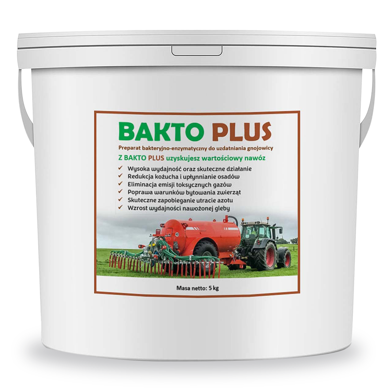 Bakto Plus - Preparat Bakteryjno-enzymatyczny do uzdatniania gnojowicy - 5Kg